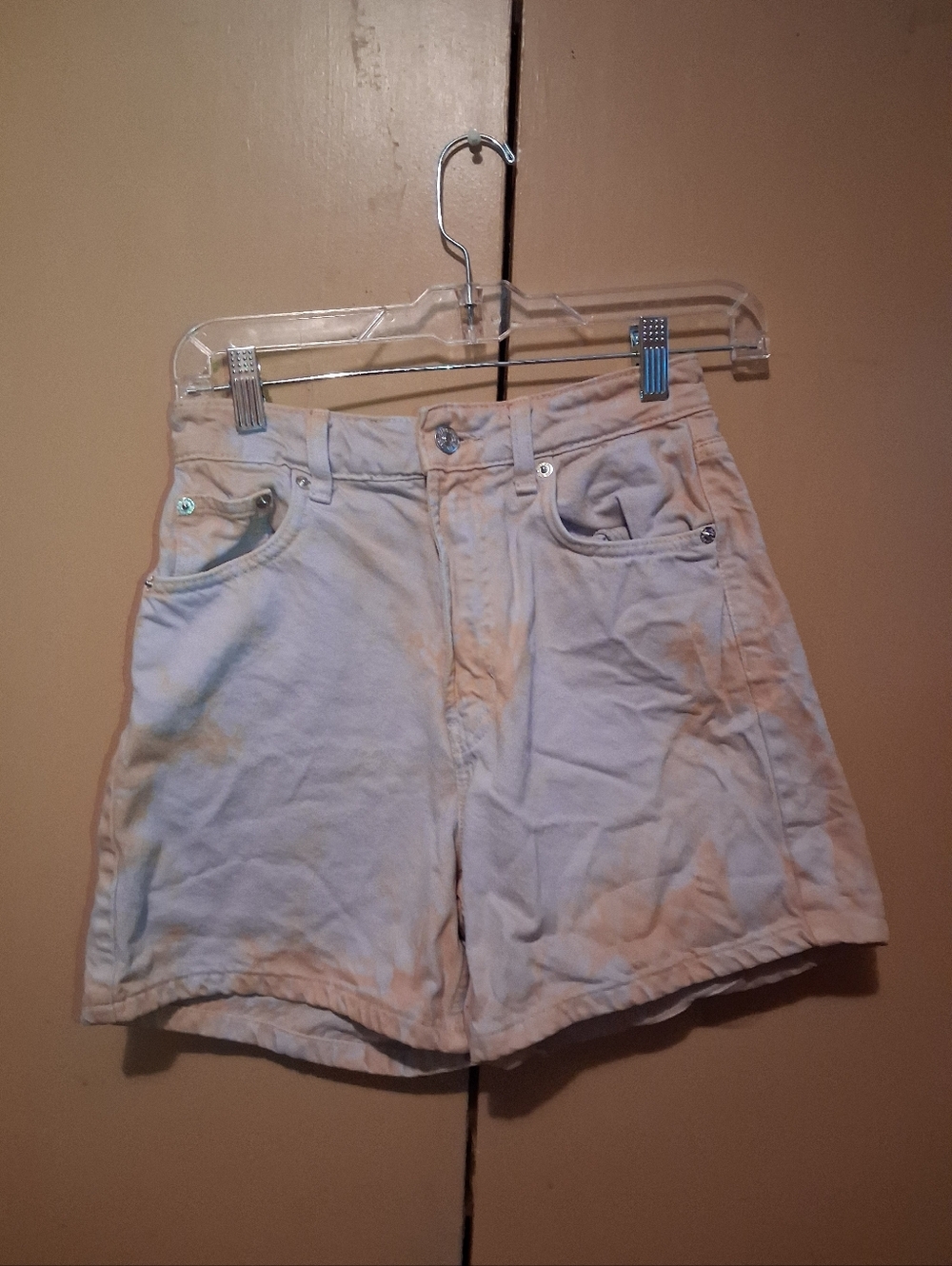 Zara High Rise Marble Size 2 Denim Shorts